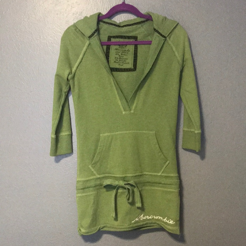 Green Vintage A&F long hooded sweatshirt